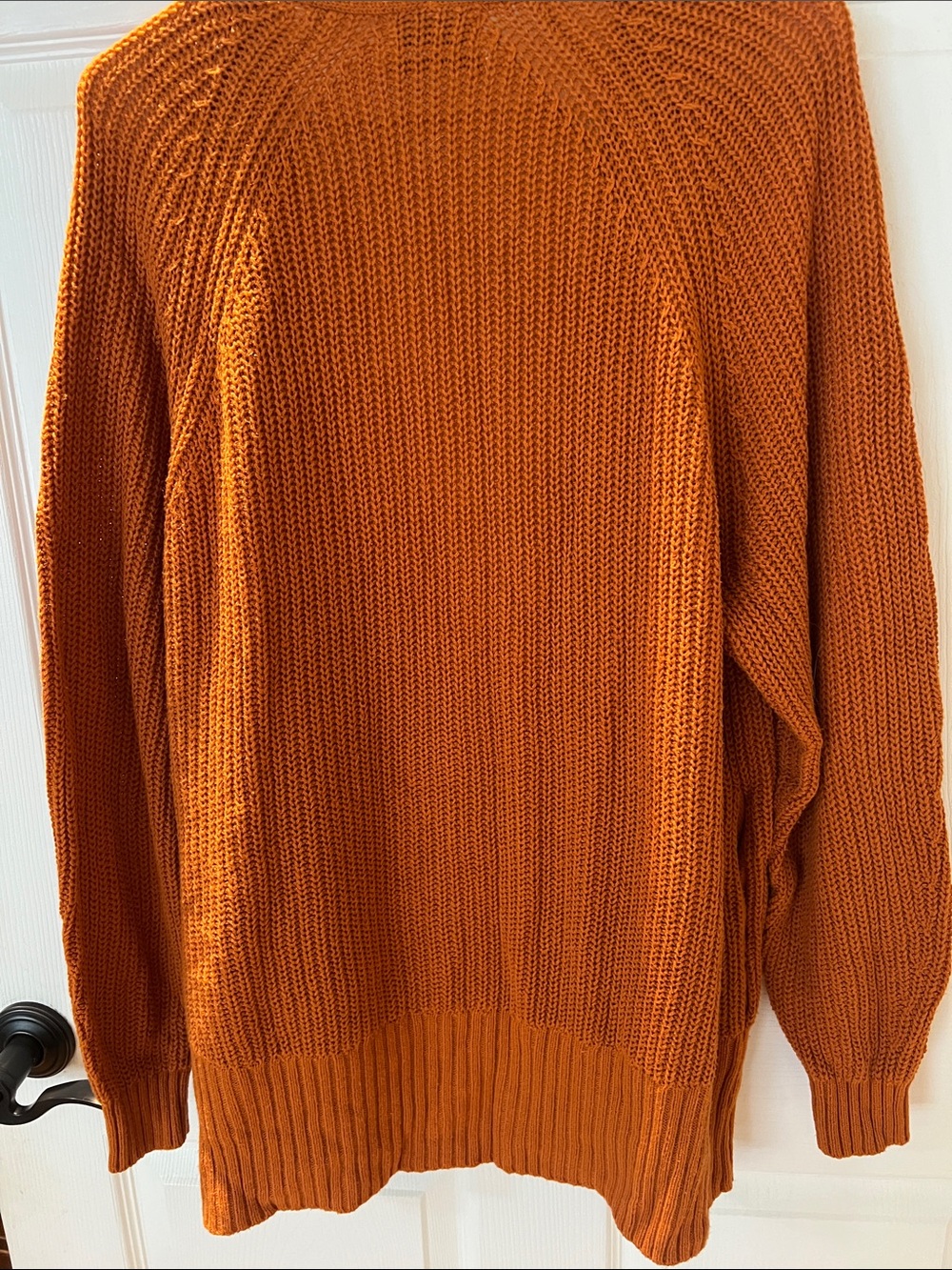 Urban Outfitters Burnt Orange Open-Front Chunky Knit Cardigan - Picture 5 of 7